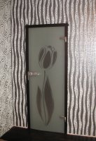 Ледовое стекло с рисунком "Тюльпан"